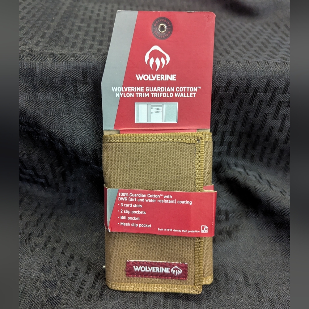 Chestnut Guardian Cotton Wolverine Trifold Velcro Wallet.